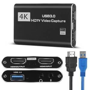 lot 6001 image: HeavenBird 4K HDMI Video Capture Card, Gaming Capture Card with Microphone, Full HD 1080P 60FPS USB Video Capture Device - Retail $18