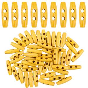 lot 6002 image: AUEAR, 50 Pack Wood Buttons 2 Holes Sweater Coats Sewing Horn Toggle&nbsp