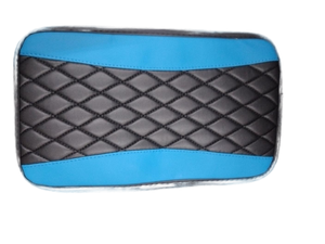 lot 6021 image: Blue and Black Quilted Car Center Console Cover - Retail $25