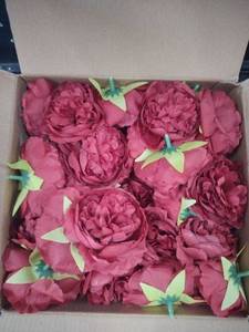 lot 6352 image: Burgundy Artificial Peony Flower Heads - Bulk Pack - Retail $15