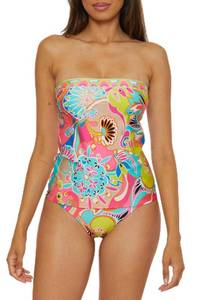 lot 6372 image: Trina Turk Womenfts Standard Venus Banded Tankini, Casual, Swimsuit Tops, Multicolor - Retail $107
