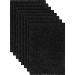 lot 6373 image: A8 Pcs Charcoal Filters Compatible with Van Ness Cat Litter Box, 4.5 x 6.5Inch Replacement Activated Carbon Premium Odor Filters for Pureness F6 Zeloite Air Filter, Black - Retail $10