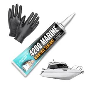 lot 6375 image: A40004200 Marine Sealant - Fast-Cure, High-Bond, UV-Resistant Underwater Marine Adhesive Sealant for Boats, Hulls, Decks, and RVs - with Gloves, Nozzle, White 3 oz&nbsp