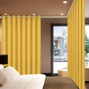 lot 1930 image: Yakamok Extra Wide Blackout Curtain for Sliding Glass Door, Grommet Thermal Insulated Room Divider Curtain 100W x 84L inch, Room Darkening Patio Curtain,8.3ft Wide x 7ft Tall, 1 Panel Black  - Retail $37