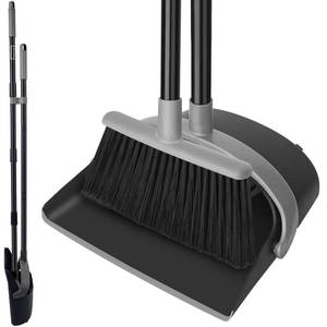 lot 1933 image: KeFanta Broom and Dustpan Set,Dust Pan with Long Handle,52�Broom with Stand Up Dustpan Combo Set for Sweeping Indoor Home Kitchen Office Lobby - Retail $158