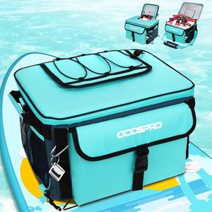 lot 1943 image: 28L Paddle Board Cooler, Unique Top Opening Flap Waterproof Paddleboard Cooler, Durable PVC Material Fits 42 Cans with Bottle Opener, Paddle Board Accessories for SUP, Kayaking, Camping, Fishing - Retail $38