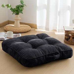 lot 1948 image: HIGOGOGO Washable Floor Pillow Cushion for Adults, Meditation Cushion Pillow, Large Square Floor Sitting, Removable Tufted Corduroy Cover, for Tatami Living Room or Yoga, 22x22 Inch, Machine Washable - Retail $32