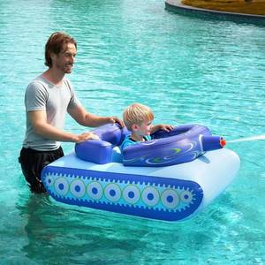 lot 1960 image: SLOOSH Inflatable Tank Pool Floats Kids, Pool Floaties Swimming Tank with Water Gun, Water Fight Toys, Inflatable Battle Fun for Summer - Retail $24
