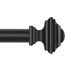 lot 1968 image: JRZOO Black Curtain Rods 48 to 84 Inches(4-7 Feet),Decorative 34 Inch Diameter Drapery Rod Set with Square Finials,Size36ftft-88ftft,Matte Black - Retail $21