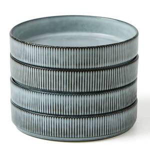 lot 1970 image: famiware Star 7.5 Pasta Bowls Set, Salad Bowl Set of 4, Double Reactive Glaze, Stackable, Ideal for Your Friend for Housewarming, Festivals, Smoky Blue - Retail $40in