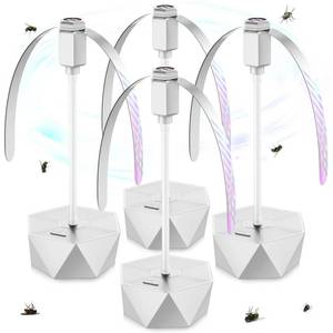 lot 1976 image: PIMAG Fly Fans for Tables, Fly Repellent Fan Outdoor Indoor Keep Flies Away, Fly Repellent Fans for Tables with Holographic Blades for Picnic, Party, Restaurant, Kitchen, and BBQ, 4 Pack Silver - Retail $34
