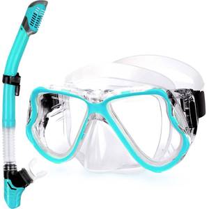 lot 2137 image: Greatever Dry Snorkel Set,Panoramic Wide View,Anti-Fog Scuba Diving Mask,Professional Snorkeling Gear for Adults - Retail $30