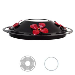 lot 2150 image: Hummingbird Feeder Bottom Base Replacement Part - ONLY Metal Cover - No Nectar Basin - Compatible with Handmade Blown Glass Bottle Base - Retail $10