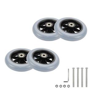 lot 2154 image: Savagrow 4Pcs Thicker PVC Walker Wheel Casters Wheel Replacement 4.84 Gray Walking Aid Wheel with 85mm Screws and L-Wrench - Retail $27in