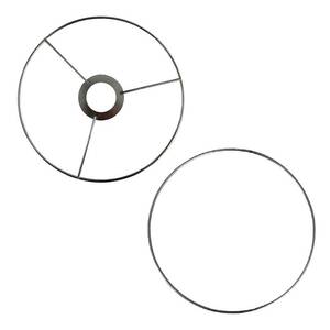 lot 2160 image: I Like That Lamp Wire Lamp Shade Rings with European Fitter (14� Diameter), Includes 2 Galvanized Steel Silver Drum Rings, Make DIY TableFloorPendant Lamps, Compatible with most IKEA and Target Lamps - Retail $23