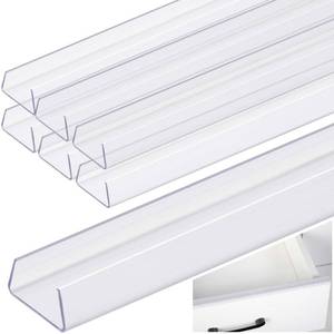 lot 2161 image: Nkiy Quen 6 Pcs 16.5 Cabinet Door Protector Edge Guard-34 Thick Slip-On Drawer Door Protector in Clear-Shelf Edge Protectors for Home Kitchen Cabinets Door Edge Protection - Retail $217in