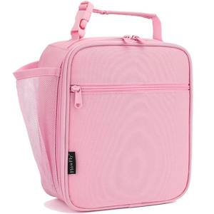 lot 2165 image: FlowFly Kids Lunch box Insulated Soft Bag Mini Cooler Back to School Thermal Meal Tote Kit for Girls, Boys, Pink - Retail $13