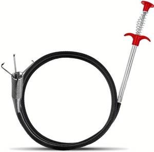 lot 2180 image: Flexible Grabber Claw Pick Up Reacher Tool With 4 Claws Bendable Hose Pickup Reaching Assist Tool for Litter Pick, Home Sink, Drains, Toilet, Hair Remover (63 inch) - Retail $10