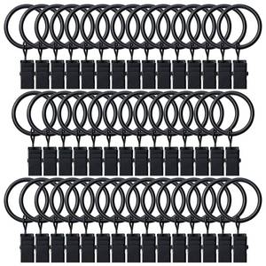 lot 2183 image: BOOMIBOO 44 Pack Curtain Rings with Clips, Drapery Clips with Rings, Hangers Drapes Rings, Drapery Rings 1 inch, Fits up to 58 inch Diameter Curtain Rod, for Hanging Drapes Bows Hat and So On - Retail $7