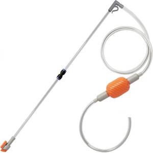 lot 2198 image: AREPK Compact Aquarium Siphon Vacuum and Water Changer Kit with Cleaning Brush. Perfect for Simultaneous Water Changing and Cleaning in Small Fish Tanks. Gravel and Sand Cleaning. - Retail $18