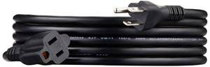 lot 2202 image: Amazon Basics Extension Cord, 10 Ft, 3 Prong Outlet Extender, Indoor Extension Cord, 13 Amps, 125V, Black - Retail $8