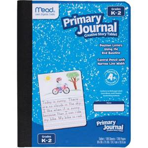 lot 2214 image: Mead Primary Journal, Half Page Ruled, Grades K-2, 7 12 x 9-34in, 100 Sheets, Color Will Vary (10297) purple - Retail $4in
