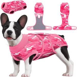 lot 2224 image: PetWarm Dog Surgical Suit, Anti-Licking Pet Surgical Recovery Onesies Suit Surgery Suit for Dogs, Professional Pet Recovery Shirt Dog Abdominal Wounds Bandages, Camouflage Pattern, Pink, 2XL - Retail $26
