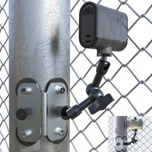 lot 2241 image: Magnetic Fence Mount for Mevo Start, GoPro, iPhone and Action Cameras - Two 14 Mount Points, Camera Magnet Holder for Game Changer at Baseball Field - Retail $36in