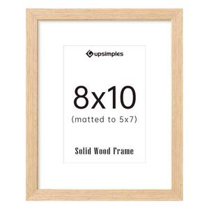 lot 2252 image: upsimples 8x10 Picture Frame, Natural Solid Wooden Picture Frames, Display 5x7 with Mat or 8 x 10 Without Mat, Wall or Tabletop, 1 Pack, Natural - Retail $9