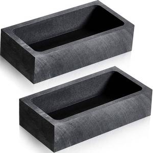 lot 2258 image: 2 Pieces Graphite Ingot Mould Crucible Mould for Casting Gold Silver Metal Aluminum Copper Brass Melting Refining(4 x 2 x 1 Inch) - Retail $17