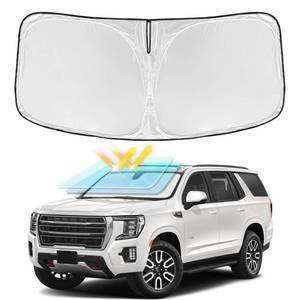 lot 2282 image: for GMC YukonYukon XL 2021-2025 Windshield Sun Shade - 4 Layers Car Sunshades for Front Windows Shade Cover Custom Fit Yukon Sun Visor 240T Retractable Shade Blocks UV Rays Car Accessories - Retail $18