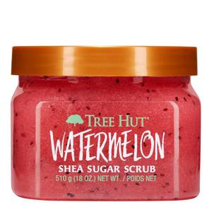 lot 2297 image: Tree Hut Watermelon Shea Sugar Scrub, Exfoliating, Hydrating and Moisturizing Body Scrub with Shea Butter and Nourishing Essential Oils, Smooth and Soften Skin, 18 oz - Retail $9