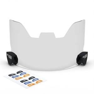 lot 2311 image: Football Visor for Helmet with Anti-Fog Clear Shield, Scratch-Resistant, UV Block Youth Football Visor Includes 6 Stickers, Carrying Pouch, Visor Clips, Universal Fit for All Helmets - Retail $21
