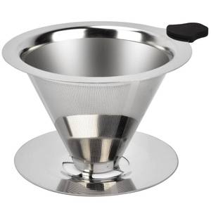 lot 2316 image: NKOVE Pour Over Coffee Dripper Stainless Steel Reusable Filter Paperless Cone Coffee Maker Dripper for 1-2 Cup - Retail $10