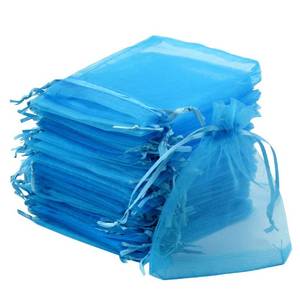 lot 2324 image: Tojwi 50pcs Organza Bags 3.54ftftx4.33ftft(9x11cm) Satin Drawstring Organza Pouch Wedding Party Favor Gift Bag Jewelry Watch Bags-Aqua Blue - Retail $6