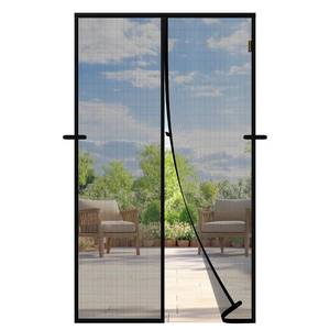 lot 2327 image: MAGZO Magnetic Screen Door, Fits Door Size 36ftft x 80ftft(Mesh Size 38ftft x 81ftft), Scratch-Proof Polyester, PetandKids Friendly, Keep Annoying Creatures Out, Easy Install, Strong Magnets Heavy Duty, Black - Retail $18