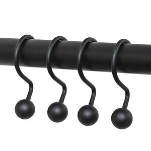 lot 2060 image: Zenna Home NeverRust Rustproof Aluminum Shower Curtain Hooks, Durable Smooth-Glide Shower Rings for Curtain, Elegant Corrosion-Resistant Shower Rings, Set of 12, Matte Black - Retail $11