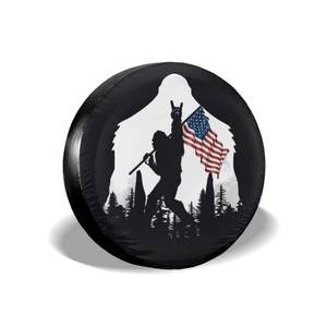 lot 2066 image: Siski American Flag Camping Spare Tire Cover Wheel Protectors Weatherproof Universal for Trailer Rv SUV Truck Camper Travel(17 fits for tire Diameter 80-83cm31.5-32.7in) - Retail $21in