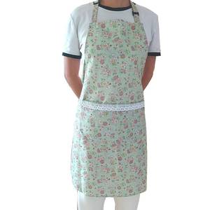 lot 2077 image: DILLMAN Women Flower Aprons with Pocket Vintage Kitchen Apron with Adjustable Neck Strap Home Gardening (Green) - Retail $995