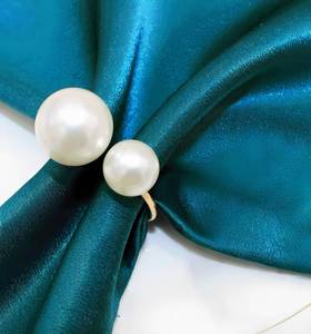 lot 2080 image: SHIONSON Set of 12 Napkin Rings for Dinning Table Setting- Pearl Napkin Rings for Holiday Party, Home Kitchen for Casual or Formal Occasion,Wedding Party Dinner Table Decoration� (Pearl, 12pcs) - Retail $14