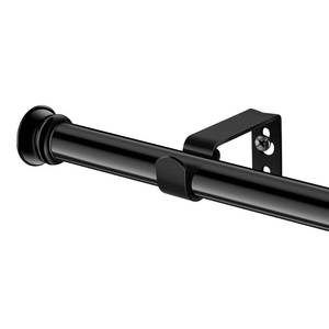 lot 2082 image: Small Curtain Rods for Windows 30 to 45in 58 Inch Standard Decorative Black Curtain Rod with Brackets Easy to Install for Bedroom Living room Kitchen (30in,45in) - Retail $7in