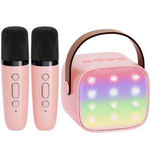 lot 2084 image: YLL Mini Karaoke Machine for Kids Adults, Portable Bluetooth Speaker with 2 Wireless Microphones, TOP Birthday Gifts Toys for Girls Ages 3, 4, 5, 6, 7, 8, 9,10,11,12 Years Old Toddler (Lightpink) - Retail $30