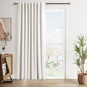 lot 2087 image: Cream Linen Blackout Curtains 84 inch Length 1 Panel Set for Bedroom Thermal Insulated 100percent Blackout Linen Drapes Back Tab Neutral Rustic Farmhouse Block Out Room Darkening Window Curtain 60x84 - Retail $72