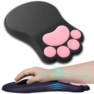 lot 2096 image: L-SPOUTTO Ergonomic Mouse Pad with Wrist Rest,Cute Cat Paw Mousepad Wrist Support,Comfortable Massage Design Computer Pain Relief Mouse Pad with Non-Slip PU Base for Desk Laptop Gaming Office,Black - Retail $25