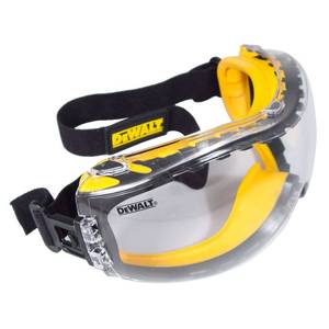 lot 2100 image: DEWALT DPG82-11 Concealer Clear Anti-Fog Dual Mold Safety Goggle, Clear Lens, 1 Pair - Retail $12