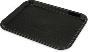 lot 2378 image: Carlisle FoodService Products CT101403 Cafe Standard Plastic CafeteriaFast Food Tray, NSF Certified, BPA Free, 14 Length x 10in Width, Black - Retail $5in