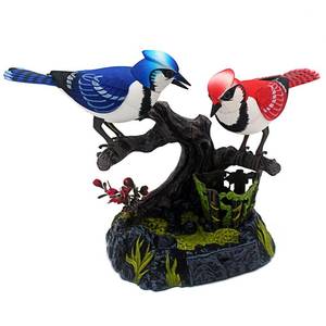 lot 2385 image: Tipmant Simulation Electric Birds Toys Voice Controlled Electronic Animal Pets Realistic Pen Holders Office Home Decor Ornament Kids Birthday Gifts (Blue) - Retail $19
