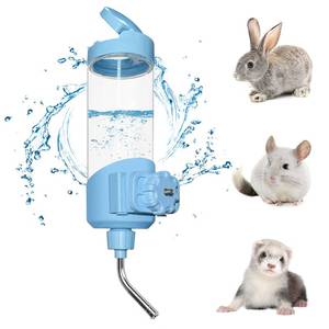 lot 2387 image: Vannon Top Fill Small Animal Water Dispenser for Cage, 23oz Auto Feeding Crate Water Bottle for Rabbit, Chinchilla, Ferret, Guinea Pig, Squirrel, Hedgehog, Pet Nozzle Diameter 10mm, BPA Free, Blue - Retail $17