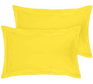 lot 2414 image: ROYALE LINENS Pillow Shams 2 Pack King Size 20x36 Inch - Brushed 1800 Microfiber - Bed Pillow Shams, Wrinkle Resistant Super Soft and Cozy - Back Overlap Closure - Oxford Pillowcase (King, Yellow) - Retail $183