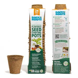 lot 2416 image: Back to the Roots Organic and Plantable Seed Starting Pots (24 CT) - Retail $252